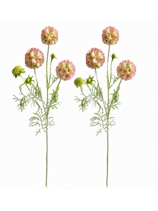 Z-A LLC Other - Scabiosa Flower Stems Pink Green Faux Wildflower Floral Filler
